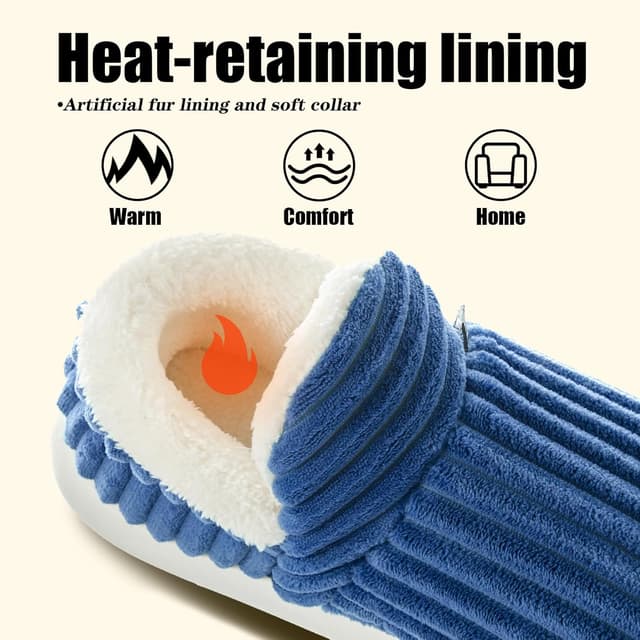 Detalle 2 de Misolin pantofole donna invernali in peluche con suola antiscivolo e schiuma a memoria