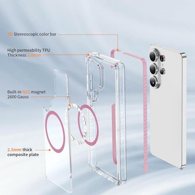 Detalle 2 de DEERLAMN S26 Ultra MagSafe clear case