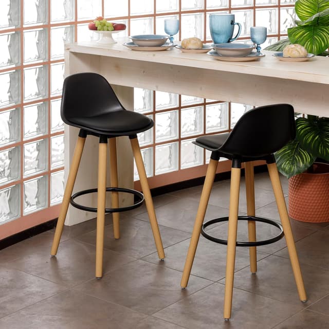 Detalle 2 de Baroni Home Sgabelli Set 2 92 Nero