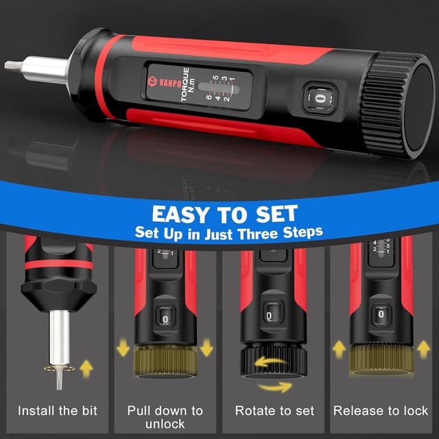 Thumbnail 4 de VANPO Drehmomentschraubendreher 1/4 Zoll 1–6 Nm