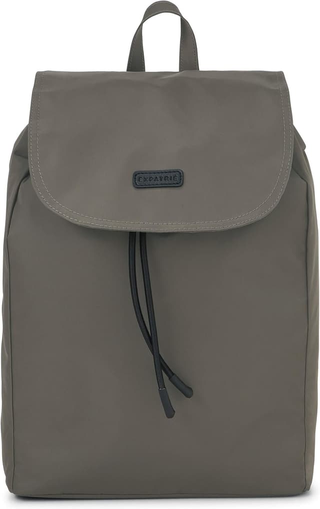 Detalle de Zaino Donna “Clara” Grigio-Marrone in nylon impermeabile, 10 litri, con chiusura magnetica