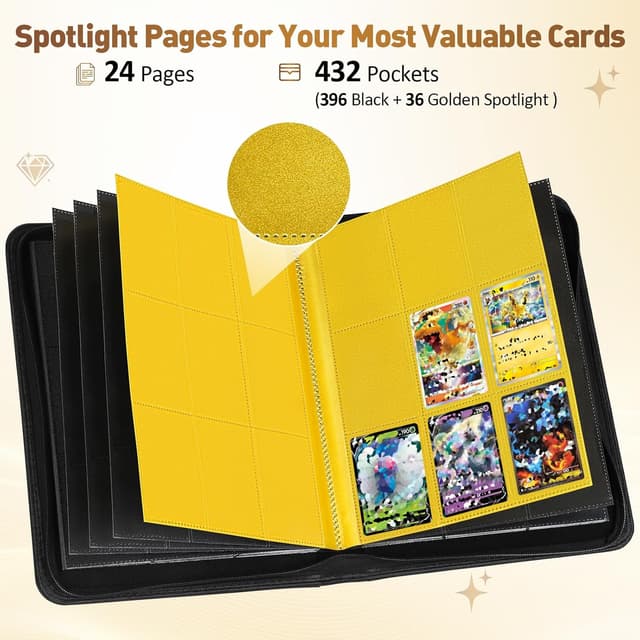 Thumbnail 2 de Euqvunn Raccoglitore Carte con Cerniera 24 Fogli 432 Tasche