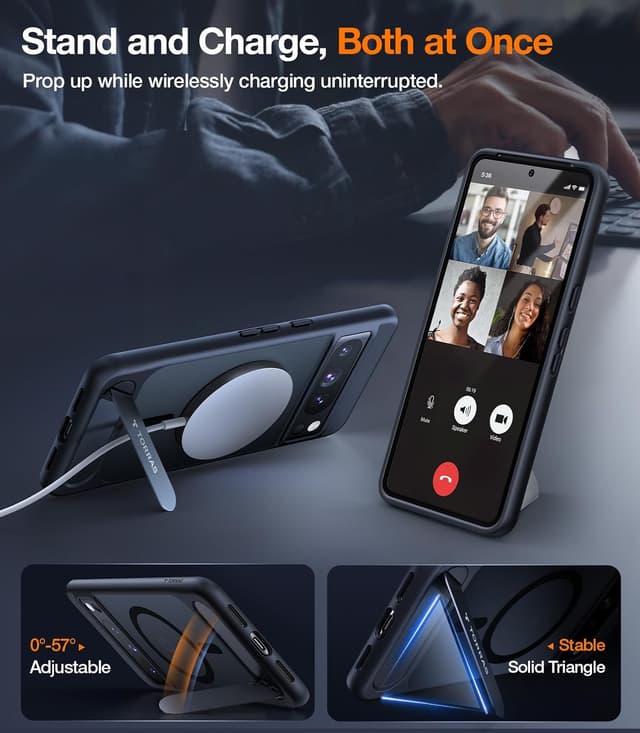 Detalle de TORRAS Magnetic & Stand Case for Google Pixel 8 Pro (MagSafe fit) with Built-In Kickstand