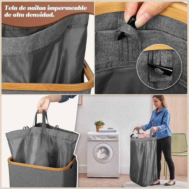 Thumbnail 3 de OUSFOT Cesto Ropa Sucia XL con Tapa 🧺 Fácil de Montar