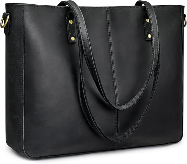 Detalle de S-ZONE Donna Borsa a Tracolla in Vera Pelle Crazy Horse vintage con scomparto per PC 15,6”