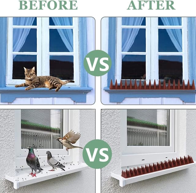 Detalle 2 de Apluskis Upgraded Bird Spikes (Brown) – 20 Pack, 6 m coverage for outdoor anti-bird deterrent