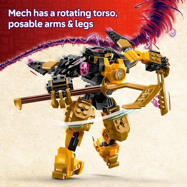 Detalle de LEGO NINJAGO 71839 Arin’s Spinjitzu Battle Mech Toy (Mix & Match posable mech with Baby Riyu dragon + 2 minifigures)