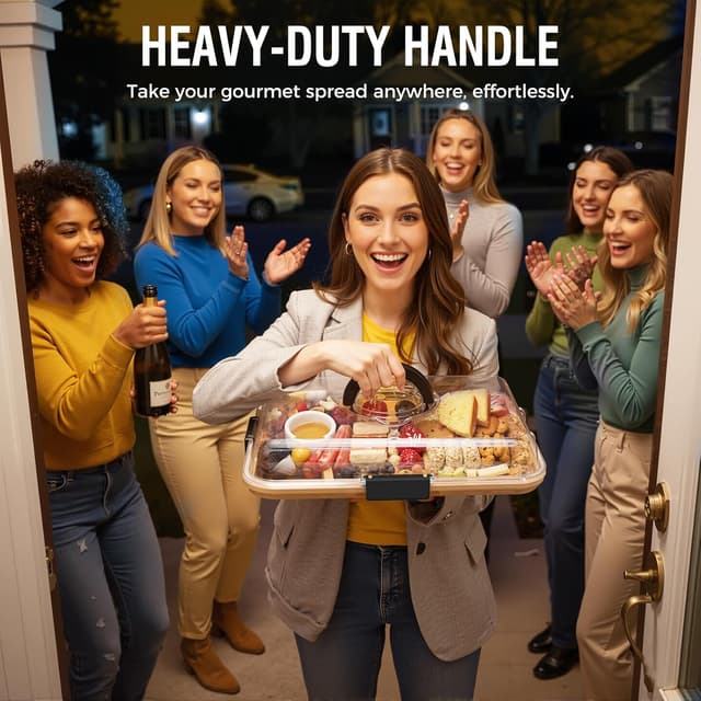 Thumbnail 3 de Renmxj Charcuterie Board with Clear Lid 6 Compartments