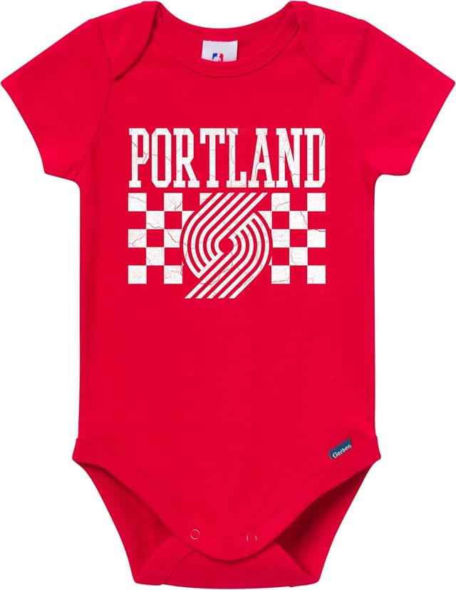 Detalle 2 de Gerber unisex-baby NBA Team 2 Pack Short Sleeve Onesie Bodysuits (Portland Trail Blazers)