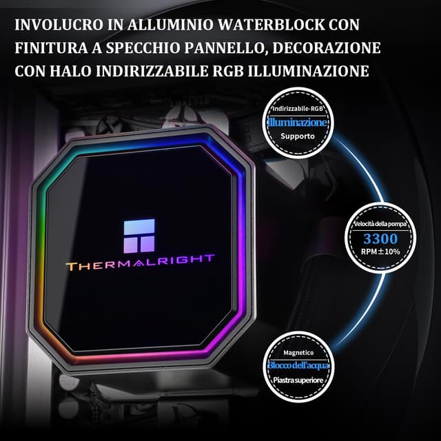 Detalle 2 de Thermalright Frozen Prism 360 Black, raffreddamento CPU
