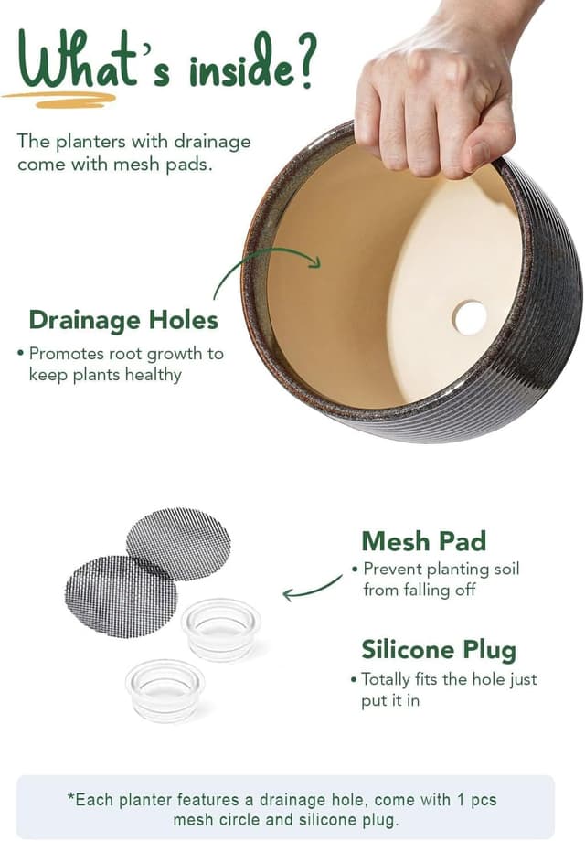 Thumbnail 6 de LE TAUCI Ceramic Plant Pots 12–16 cm