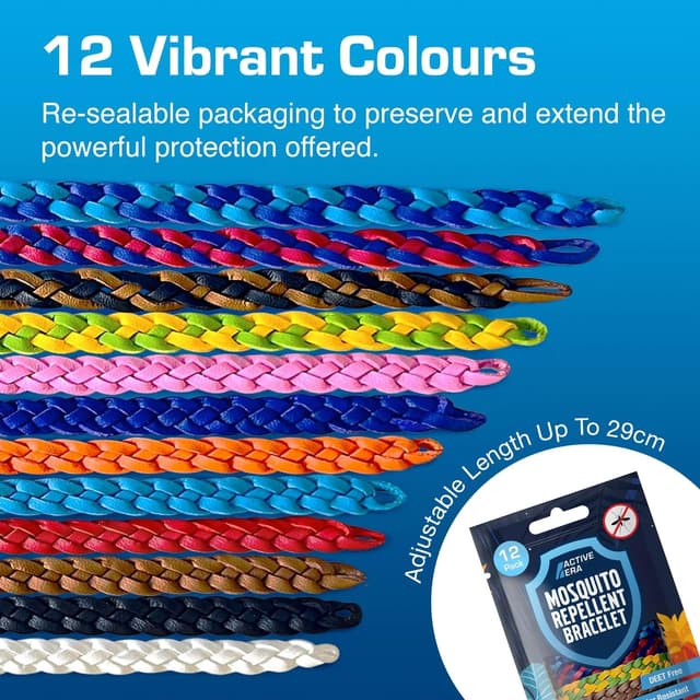 Detalle 2 de Active Era DEET-free Mosquito Repellent Bracelet (12 Pack) – waterproof citronella band for outdoor protection