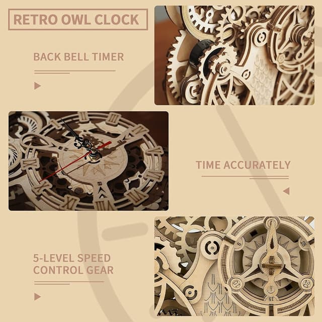 Detalle 1 de ROBOTIME 3D Owl Alarm Clock