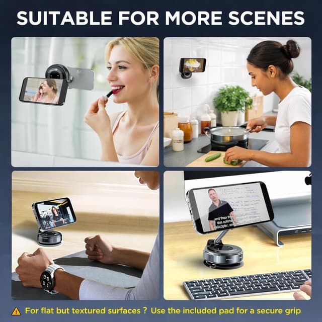 Detalle 2 de New Horrizon Car Phone Holder Magnetic Car Mount – Ultra-strong N55 magnetic mount with vacuum suction and 360° adjustment