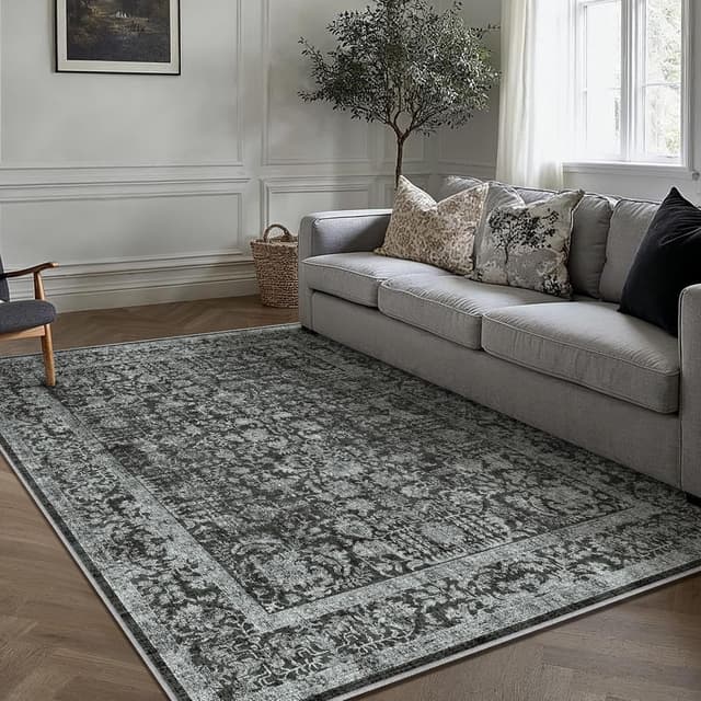 Detalle de HUGEAR Vintage Black area rug 150x210cm