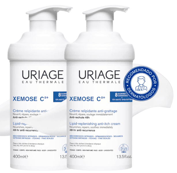 Detalle de Uriage Xemose C8+ Crema Corporal relipidizante antipicor 2x400 ml