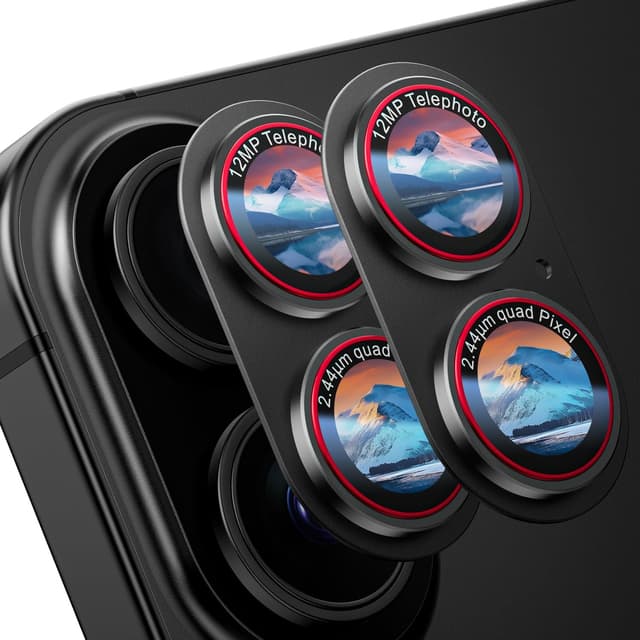 Thumbnail 6 de HelloDeere 9H High-alumina Tempered Glass Camera Lens Protector for iPhone 17 Pro Max (Silver, 2-Pack)