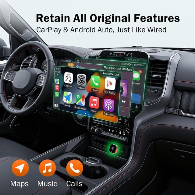 Thumbnail 6 de Wireless CarPlay Adapter 2026 Upgraded – Mini plug-and-play dongle for turning wired CarPlay wireless