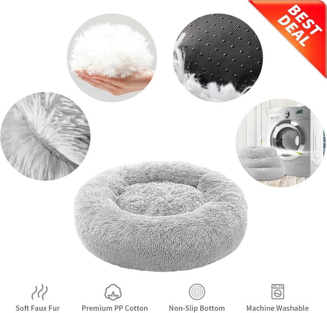 Detalle 2 de YOJOGEE calming donut dog bed 90x90cm