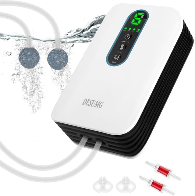 Detalle de Desumg Dual Outlet Rechargeable Aquarium Air Pump 6-speed 🎣