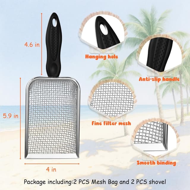Detalle 2 de QINGLER Beach Shovel Sand Sifters 2-Pack