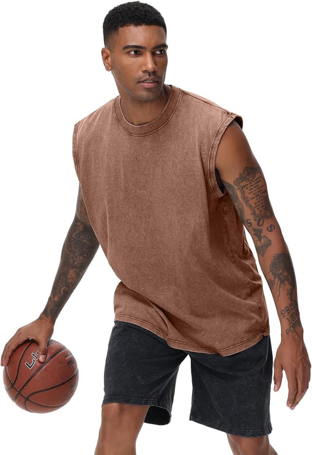 Detalle de Mens Workout Tank Tops Sleeveless Muscle Tank 🏋