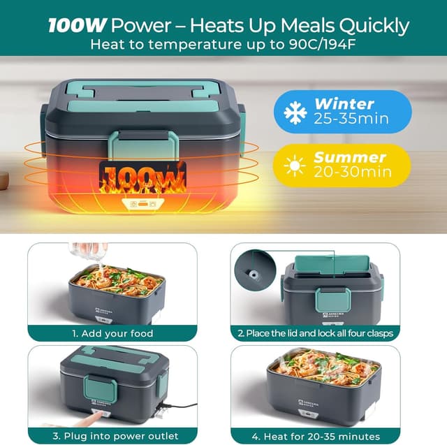 Thumbnail 4 de Annie & Mia Design Electric Lunch Box 100W, 3.5L 🍱