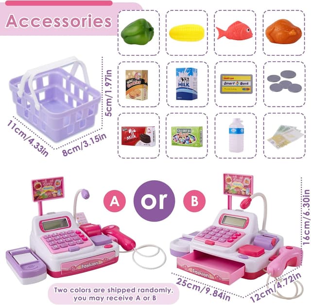 Thumbnail 4 de BUYGER Elektronische Kasse Kaufladen Rosa