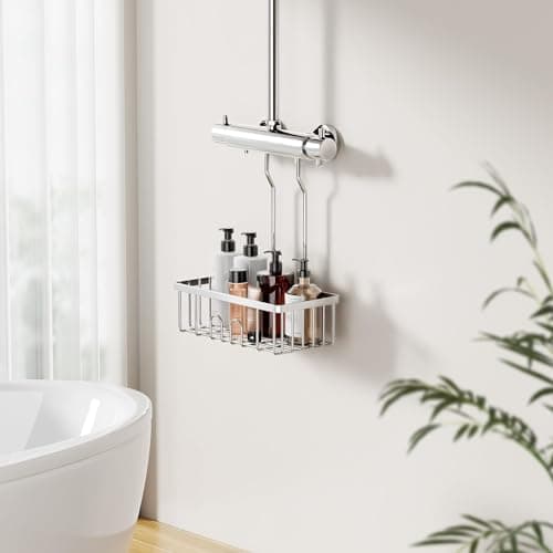 Detalle de Cesta de ducha colgante pickpiff sin taladrar en acero inoxidable SS304 (30 x 13 x 8,5 cm)