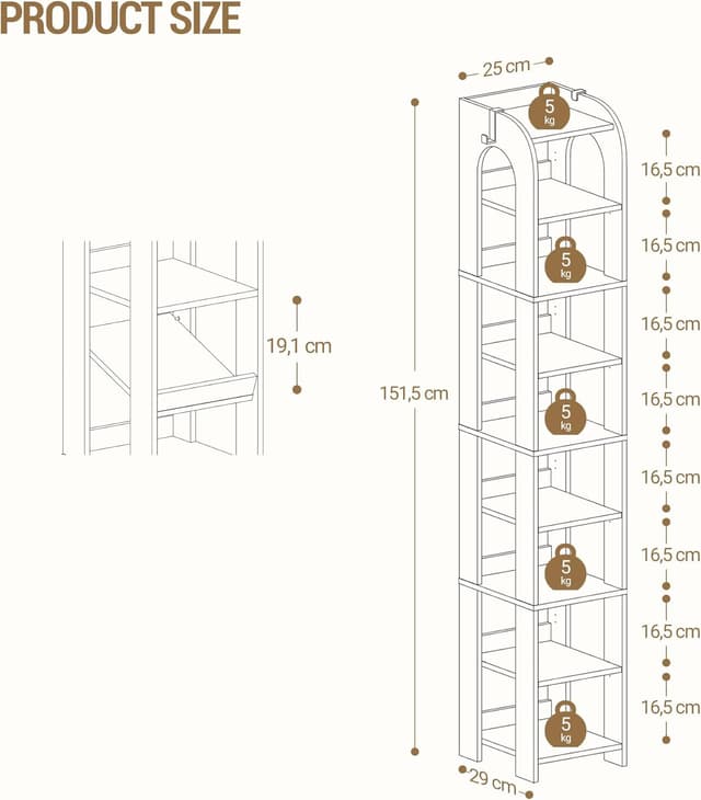 Thumbnail 2 de Hzuaneri Étagère à Chaussures 9 niveaux 151,5 cm