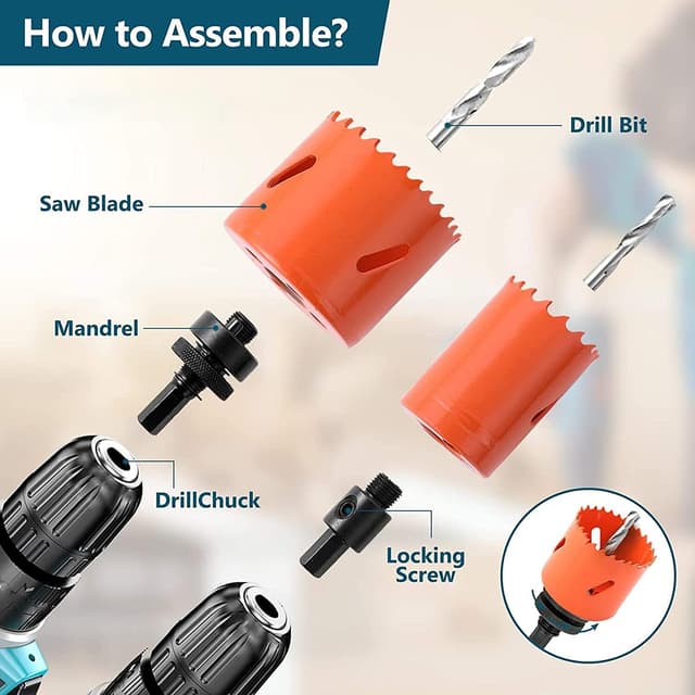 Detalle de HOME COMPOSER Lochsäge 130 mm (HSS M42, Bi-Metall) mit Sechskant-Schaft und Bohrer