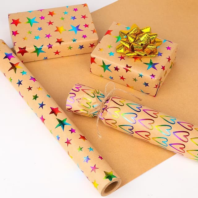 Thumbnail 3 de HBell Kraft Wrapping Paper Roll 10m