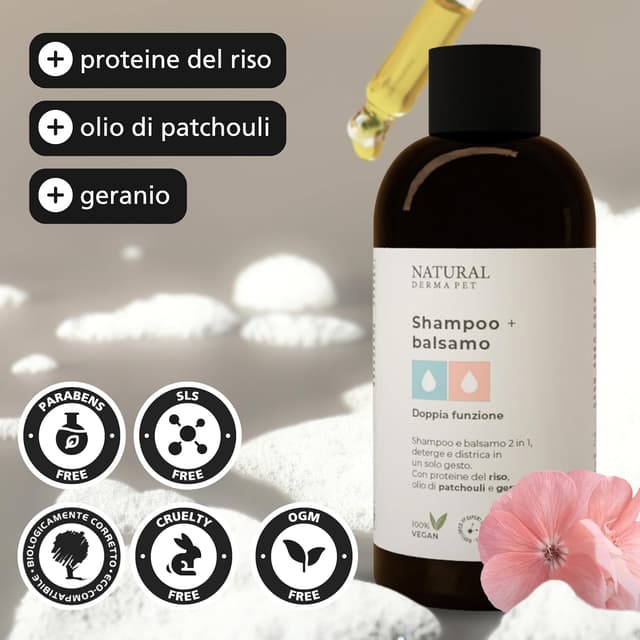 Detalle de Natural Derma Pet Shampoo 2 in 1, 200 ml