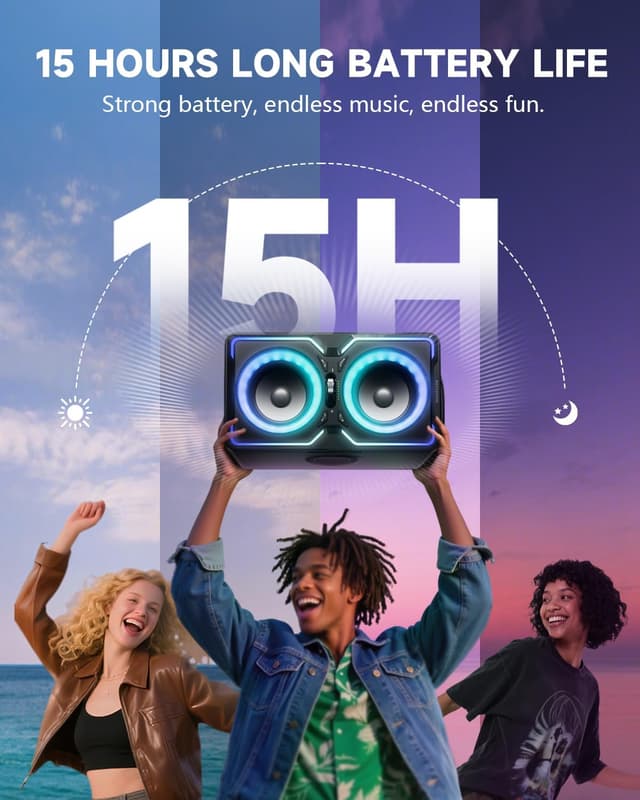 Thumbnail 3 de Hotlemon Large Bluetooth Speaker 240W Peak ๐ข