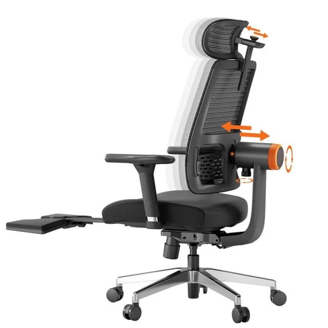 Detalle de Newtral MagicH-BPro Silla ergonómica con reposapiés, negra
