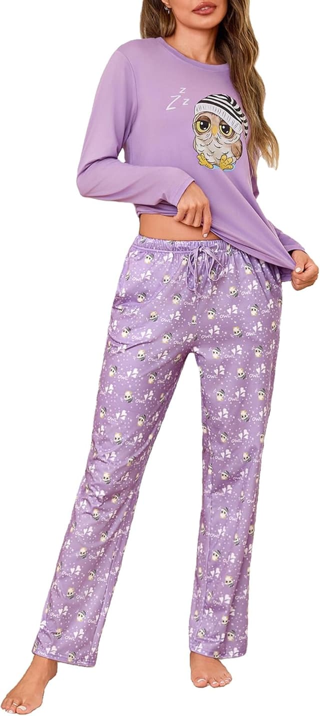 Detalle de Demegimi Pijama Mujer algodón estampado búho S-XXL