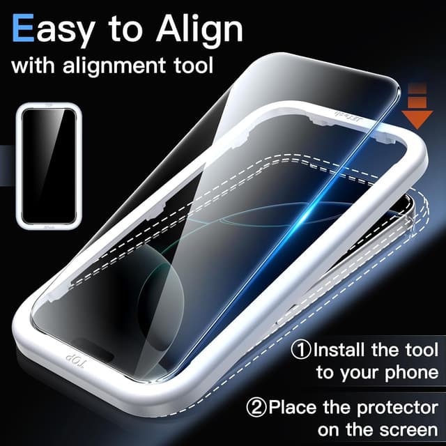 Detalle 2 de JETech Schutzfolie iPhone 16 Pro 6,3 Zoll 3er-Pack