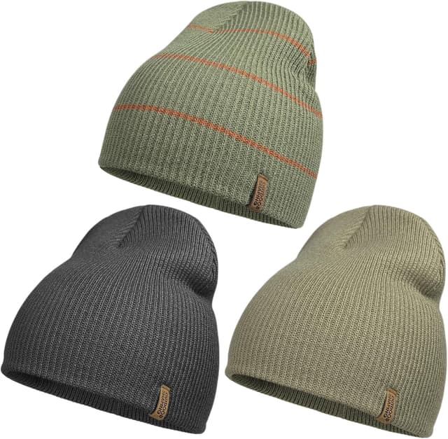 Thumbnail 6 de Outdoor Shaping Beanie-Mütze aus Strick – warme Wintermütze mit Leder-Patch, Umschlag und weichem Stretch