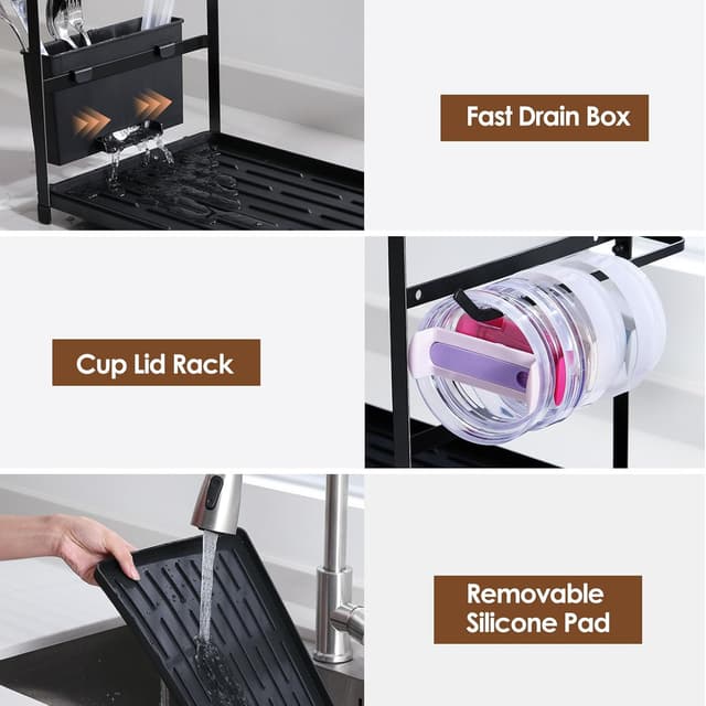 Thumbnail 3 de Housolution 8-Slot Tumbler Drying Rack for 40 oz Bottles