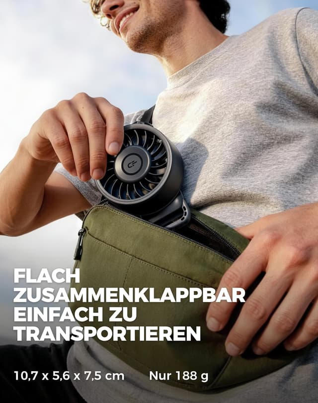 Detalle 2 de Diveblues Akku-Handventilator mit 188 g Mini-Lüfter