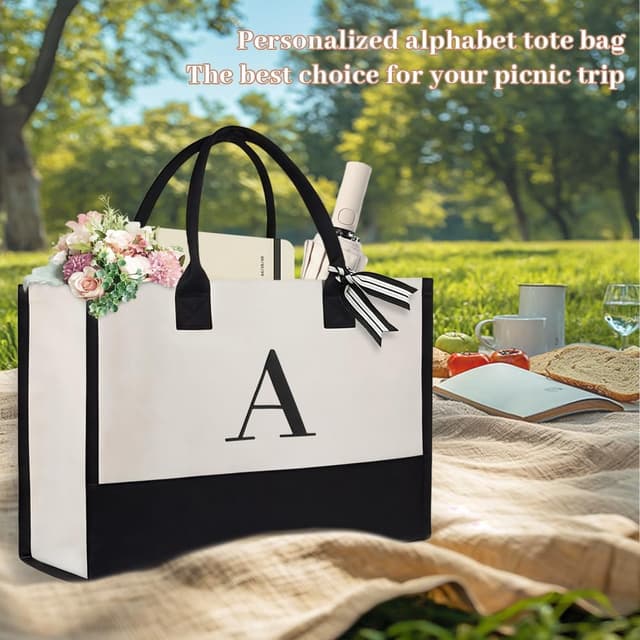 Thumbnail 6 de Aucuu Borsa Tote da Donna grande in tela con tracolla per laptop fino a 15,6 pollici