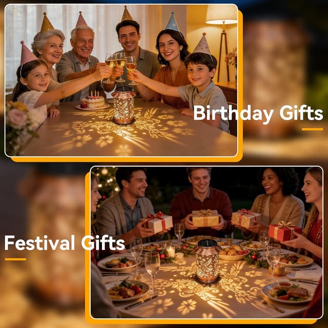 Detalle de Hopexy Hummingbird Solar Lantern Outdoor Hanging Lights (2 Pack)