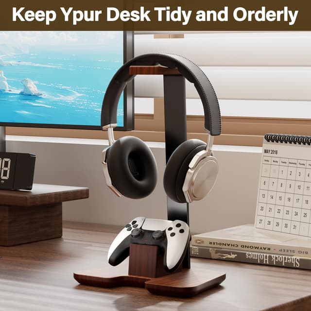 Thumbnail 1 de CUIWHRL Controller Stand Wood Headphone Stand