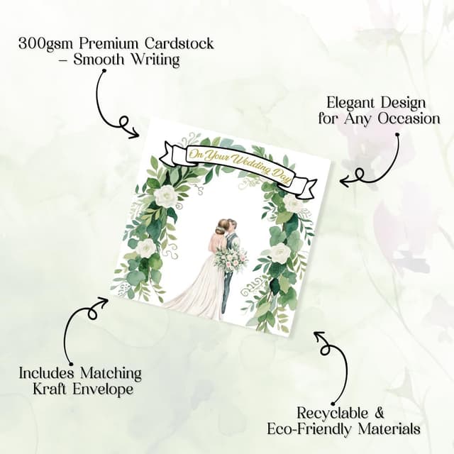 Thumbnail 3 de TheGiffter Wedding Card with Wooden Heart Plaque