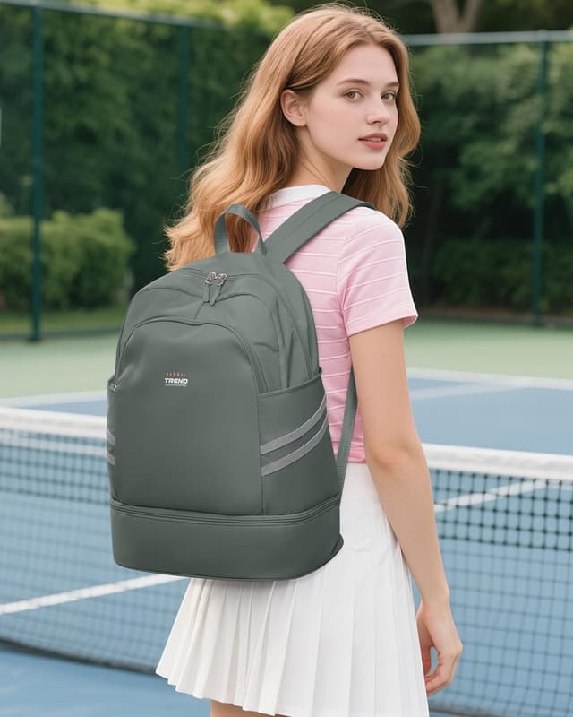 Detalle de SZLX Sportrucksack für Frauen mit Schuhfach und wasserdichter Nassetasche (faltbarer Handgepäck-Reiserucksack)