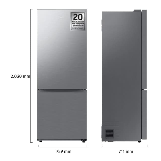 Detalle 2 de Samsung RB53DG706AS9EF reacondicionado Grado D (combi 75 cm, No Frost y WiFi)