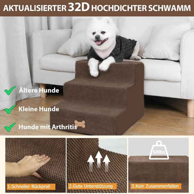 Detalle 2 de Nepfaivy Hundetreppe 3-stufig, 53 cm