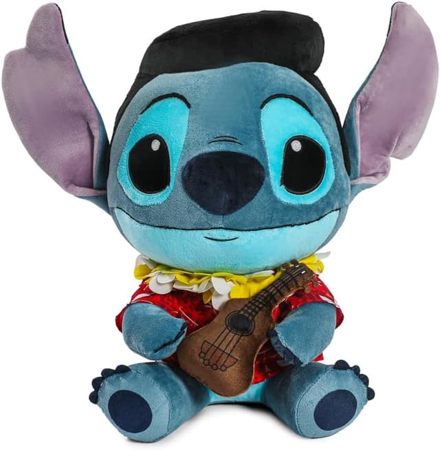 Detalle de Collectible Disney Lilo & Stitch Blue Hawaii Elvis Stitch HugMe Shaking Action Plush