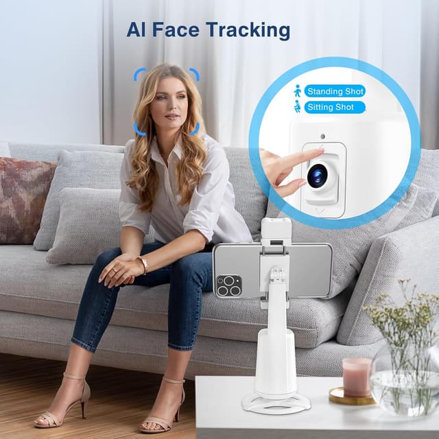 Thumbnail 5 de Auto Face Tracking Tripod 360° Rotating Stand with Remote