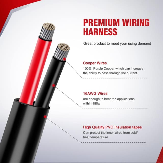 Detalle 2 de Nilight 10013W NI-WA07 LED Light Bar Wiring Harness Kit with 5-Pin Rocker Switch (12V)